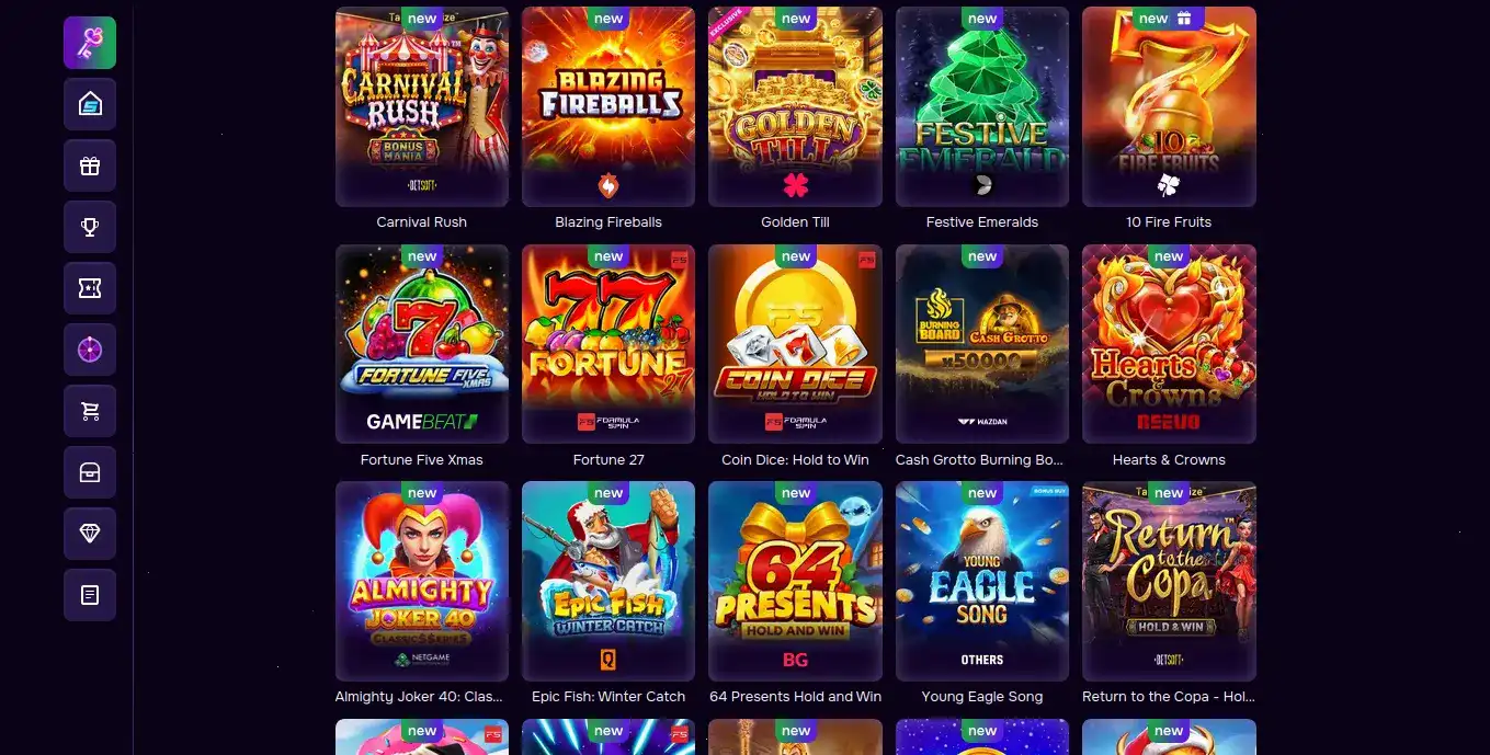 Интерфейс личного кабинета Zeon Casino с бонусами